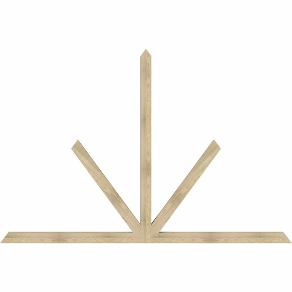 Ekena Millwork Saratoga Rough Sawn Timber Gable Bracket, Douglas Fir, 108"W x 72"H x 4"D x 4"F, 16/12 Pitch GBW108X72X0404SAR00RDF - main